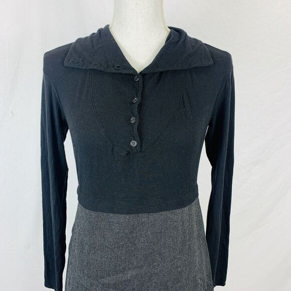 Transit Par Such Sheath Dress Long Sleeve Career Black Gray Knee Length Size 2 - Picture 4 of 9
